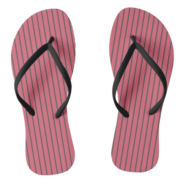 Pink and grey Stripes Jandals (Footbed)