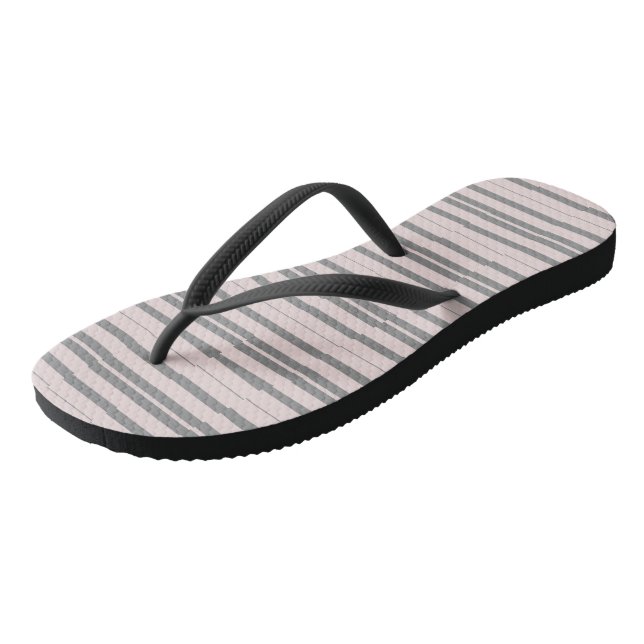 pink and grey stripes jandals (Angled)
