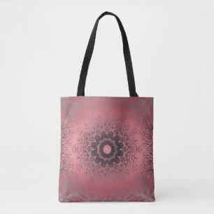pink and grey tote bag