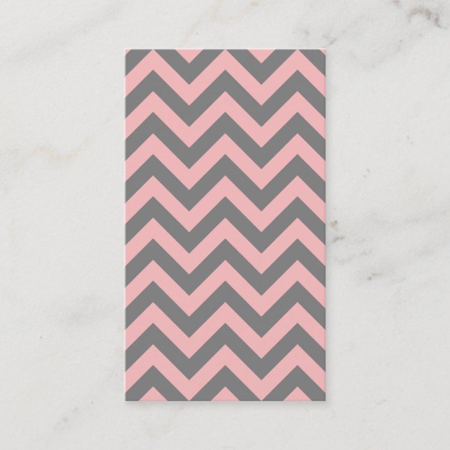 Pink and Grey Zigzag Business Card (Front)