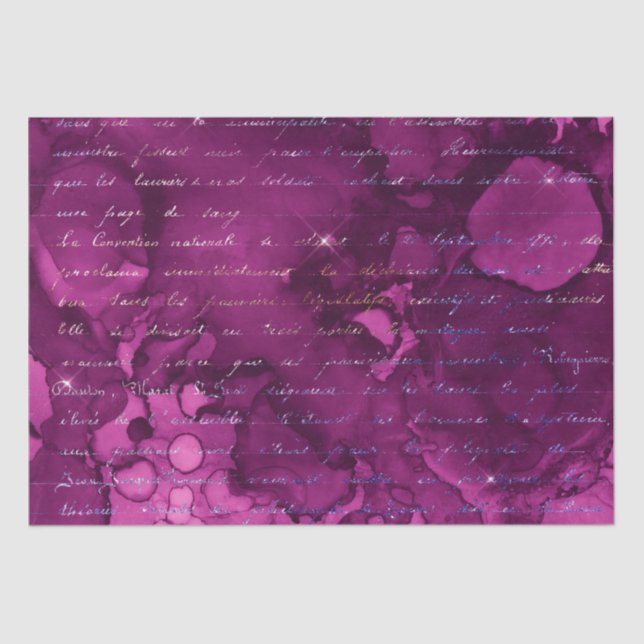 Pink and Iridescent Glitter Mermaid Letters Tissue Paper (Front)