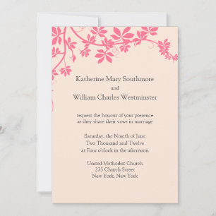 Pink And Ivory Wedding Invitations