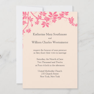 Pink And Ivory Wedding Invitations