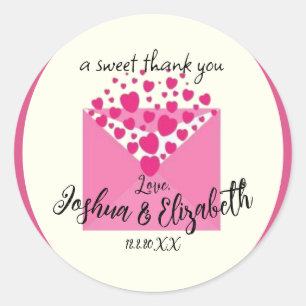 Pink and Ivory Wedding Party Favour Label