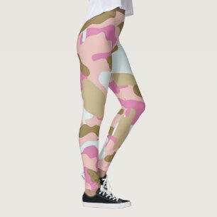 Pink And Khaki Camo Leggings