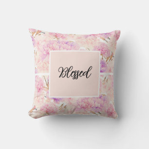 Pink and lavender carnations, cushion