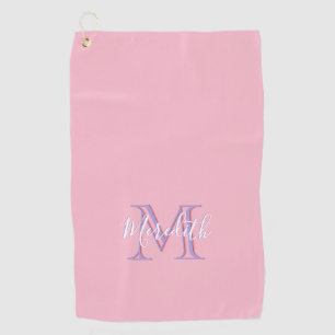 Pink and Lavender Multi Colour Monogram Name  Golf Towel