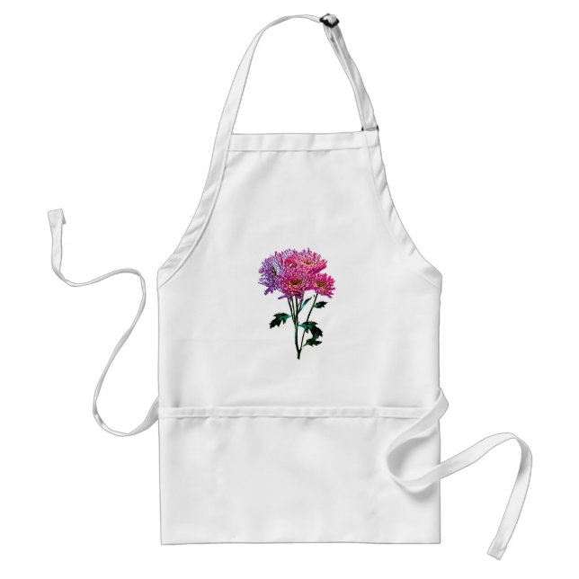 Pink and Lavender Mums Standard Apron (Front)