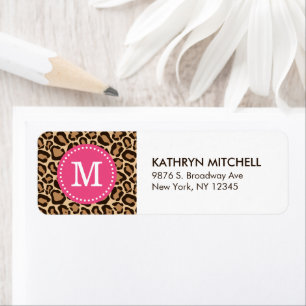 Pink and Leopard Print Custom Monogram