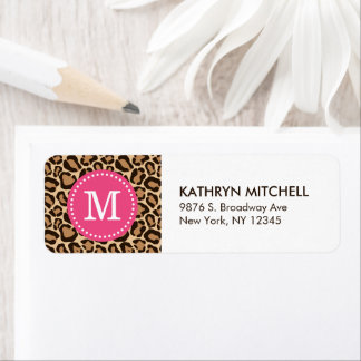 Pink and Leopard Print Custom Monogram