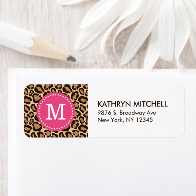 Pink and Leopard Print Custom Monogram (Insitu)