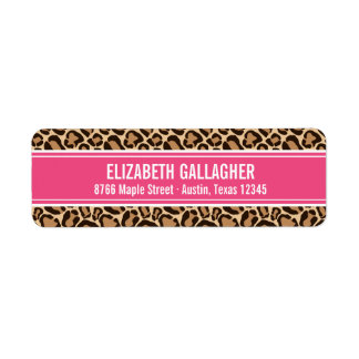 Pink and Leopard Print Return Address