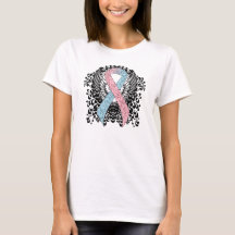 Pink and Light Blue Awareness Ribbon with Wings