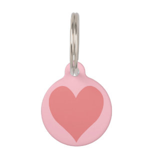 Pink and Light Coral Heart Pet Tag