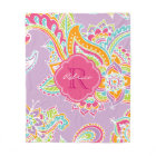 Pink and Lilac Boho Paisley Monogrammed