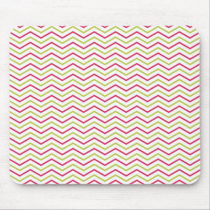 Pink and Lime Chevron Mouse Pad