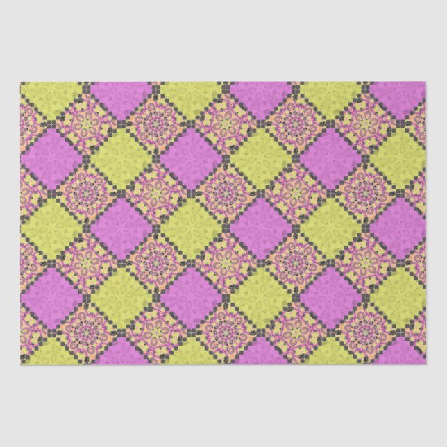 Pink and lime tissue paper (Front)