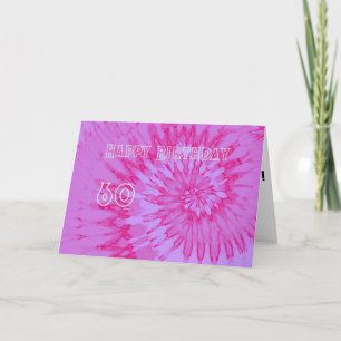 Pink and Magenta Tie Dye 60th Happy Birthday Card