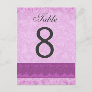 Pink and Magenta Wedding Table Number 8 V200 Postcard