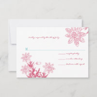 Pink and Mint Gerber Daisy Wedding Invites