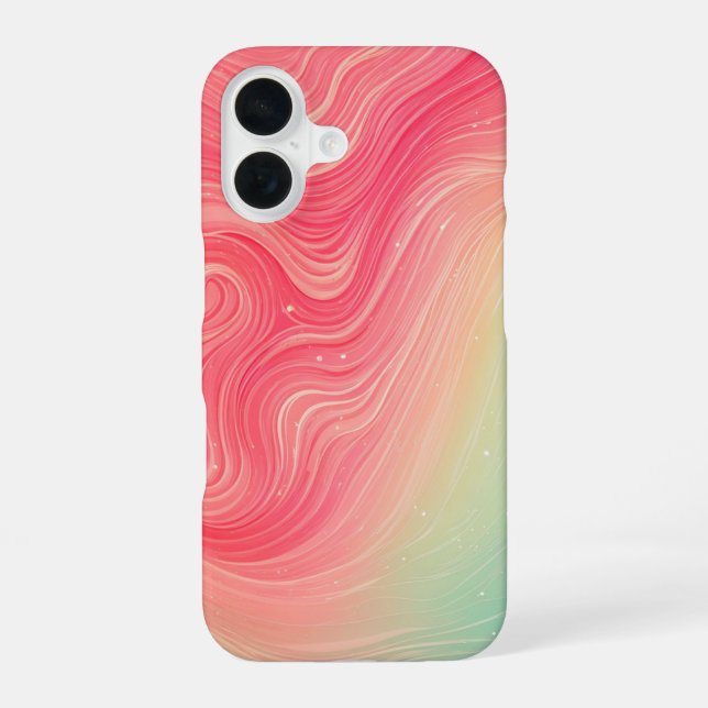 Pink and Mint Green Abstract Marble Phone Case (Back)