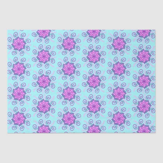 Pink and mint  mandelas tissue paper (Front)