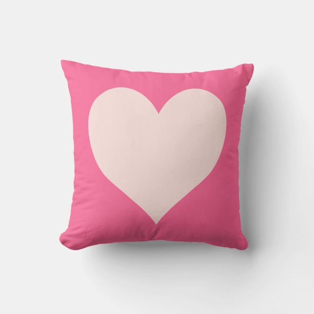 Pink and Misty Rose Heart Cushion (Front)