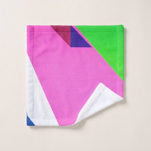 Pink and multicolored abstract art wash cloth