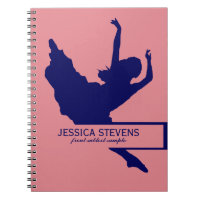 Pink And Navy Blue Dancer Silhouette Illustration