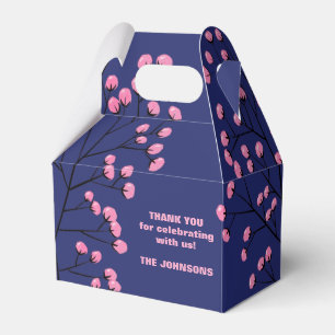 Pink and Navy Blue Thank you  Favour Box