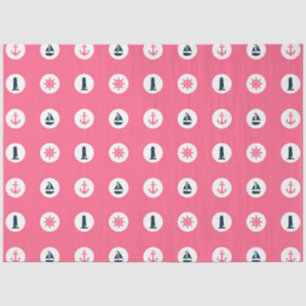 Pink and Navy Nautical Series Design 15 Tissue Paper
