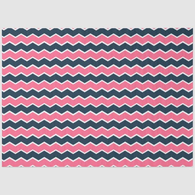 Pink and Navy Nautical Series Design 1 Tissue Paper (Front)