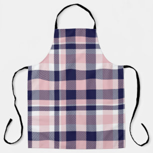 Pink and navy Plaid,  chequered,  tartan seamless  Apron