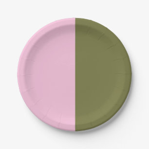 Pink And Olive Paper Plate