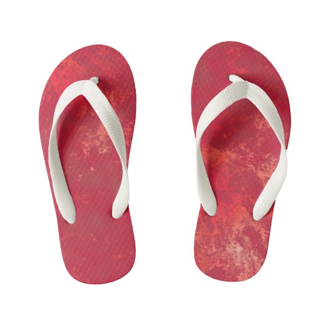 pink and orange abstract kid's jandals (Footbed)