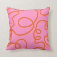 Pink And Orange Abstract Lines Brush Strokes