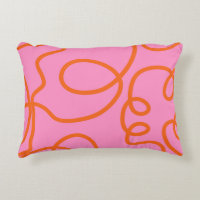 Pink And Orange Abstract Lines Brush Strokes