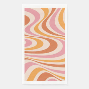 Pink and orange abstract swirl design napkin