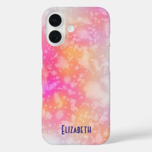 Pink and Orange Abstract Watercolor Background iPhone 16 Case
