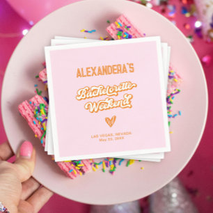 Pink and Orange Beach Bachelorette Party Napkin