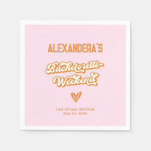 Pink and Orange Beach Bachelorette Party  Napkin