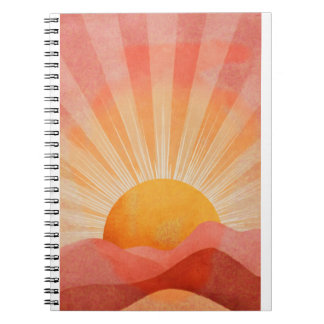 Pink and Orange Boho Sunrise Notebook