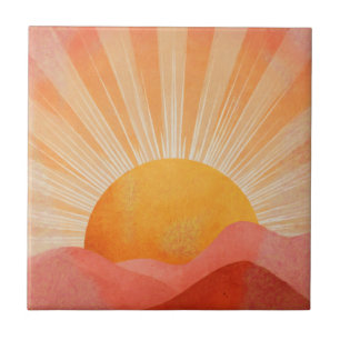 Pink and Orange Boho Sunrise Tile