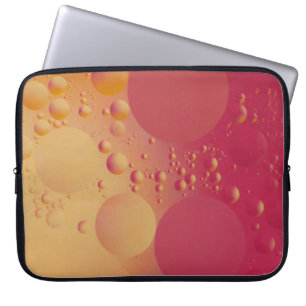 Pink and orange bubble digital laptop sleeve