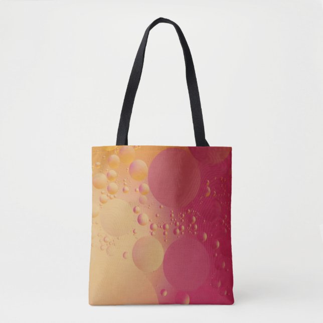 Pink and orange bubble digital tote bag (Front)