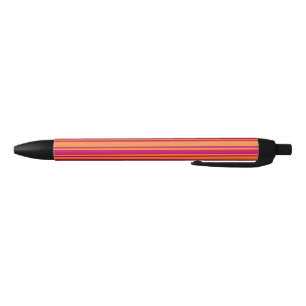 Pink and orange candy stripes black ink pen