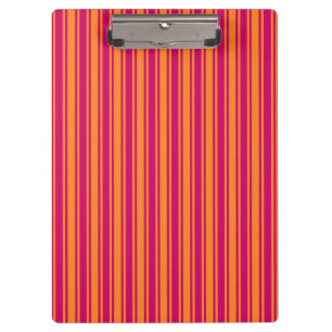 Pink and orange candy stripes clipboard