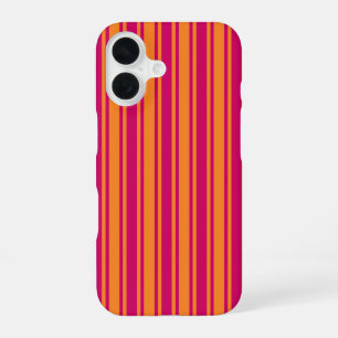 Pink and orange candy stripes iPhone 16 case