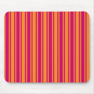 Pink and orange candy stripes mouse pad