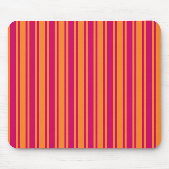 Pink and orange candy stripes mouse pad (Front)